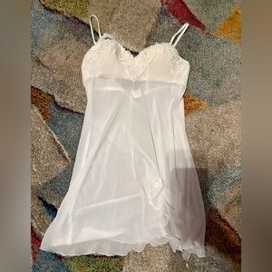 Vintage White Wedding Lingerie/ high end Linea Donatella Sheer White and bra